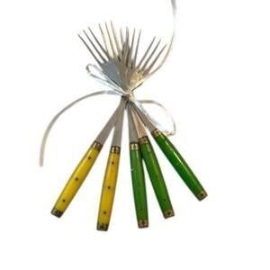 Vintage French Bistro 3-Tine Table Forks Set of 5 Made in France